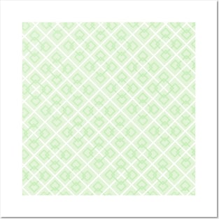 Zesty Fresh Green Interlocking Pattern Posters and Art